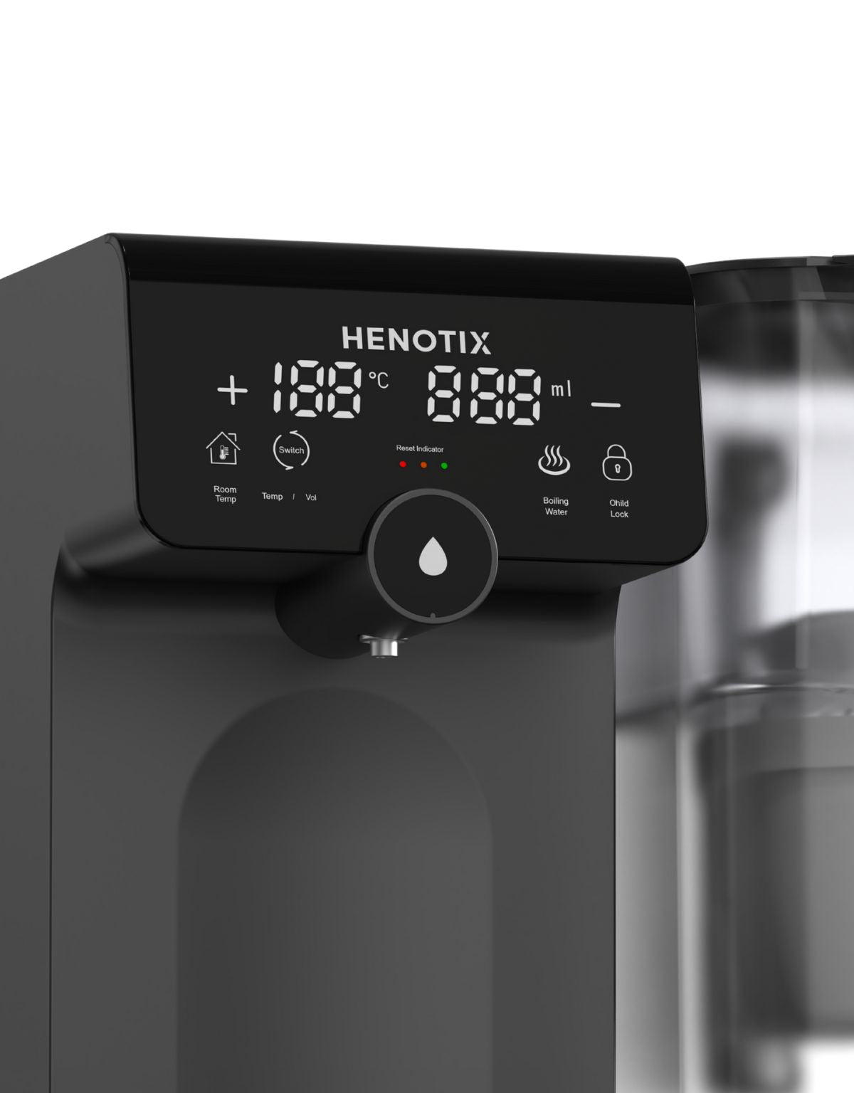 Close-up of digital temperature control on HX2 dispenser